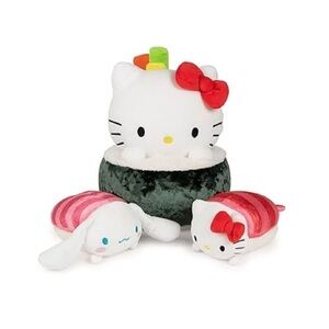 Hello Kitty Sushi Plush Set - White, Red, and Green